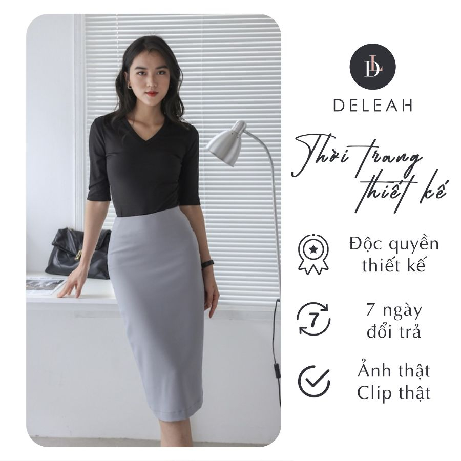 De Leah - Áo Ôm Tay Lỡ Cổ Tim - Thời trang thiết kế