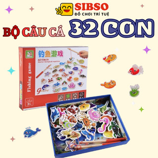 Bộ câu cá 32 con bằng gỗ gắn nam châm c022 - đồ chơi trí tuệ