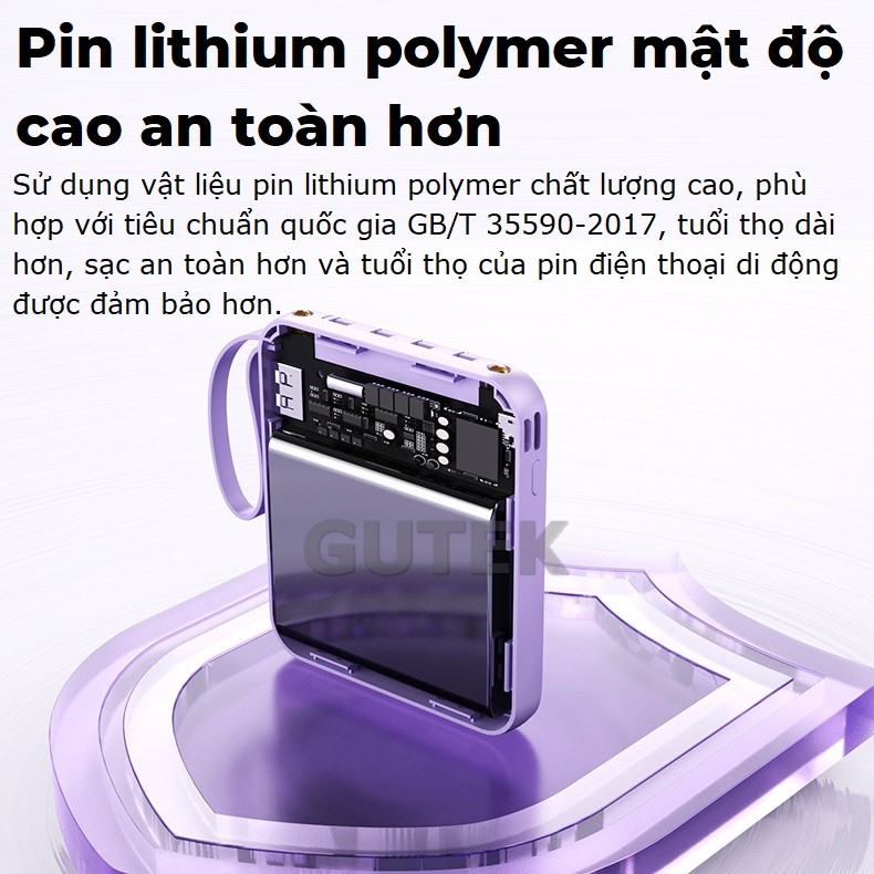 Sạc dự phòng 20000mAh P301 dung lượng pin lớn tích hợp dây sạc nhanh cho nhiều thiết bị điện thoại