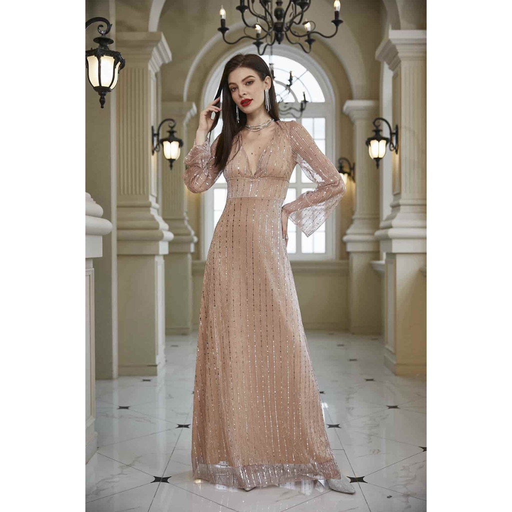 Đầm Dạ Hội Kim Sa Lấp Lánh - Hàng Thiết Kế Cao Cấp