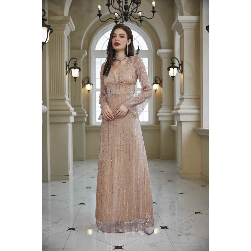 Đầm Dạ Hội Kim Sa Lấp Lánh - Hàng Thiết Kế Cao Cấp