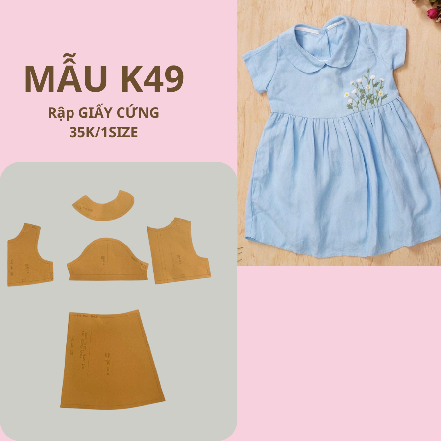 RẬP GIẤY CỨNG CẮT SẴN VÁY BÉ K49
