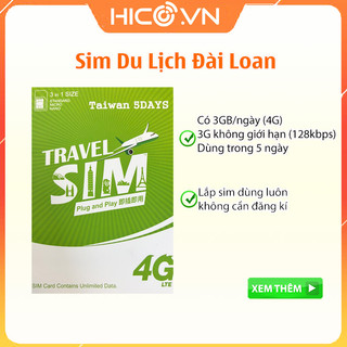 Sim data du lịch, sim du lịch đài loan mạng chunghwa 3gb/ngày tốc độ cao 4g, 3g không giới hạn sử dụng