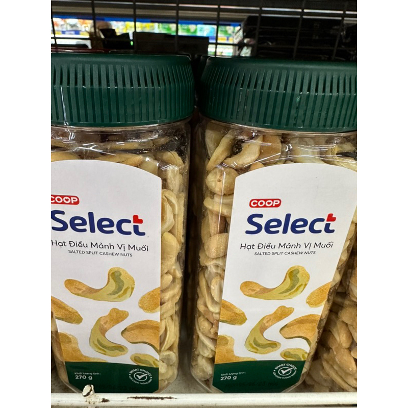 Hạt điều mảnh vị muối COOP SELECT 270g không vỏ