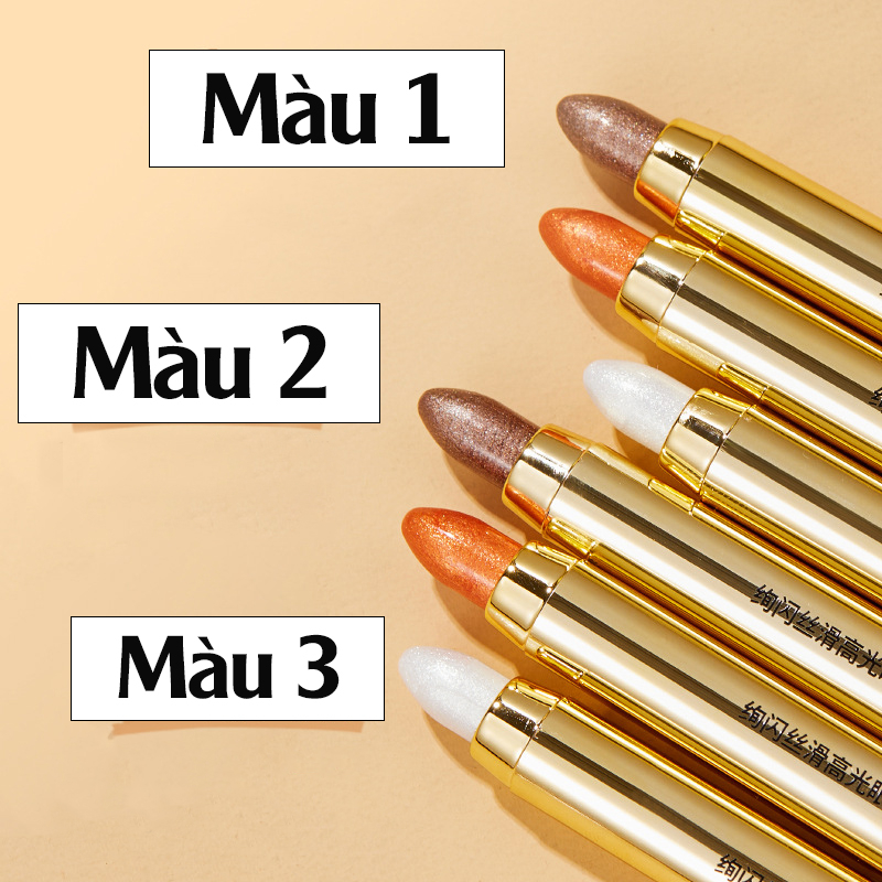 Phấn mắt dạng bút sáng có nhũ lấp lánh HANRU 2 đầu - một đầu phấn nhũ và một đầu tán phấn siêu tiện lợi