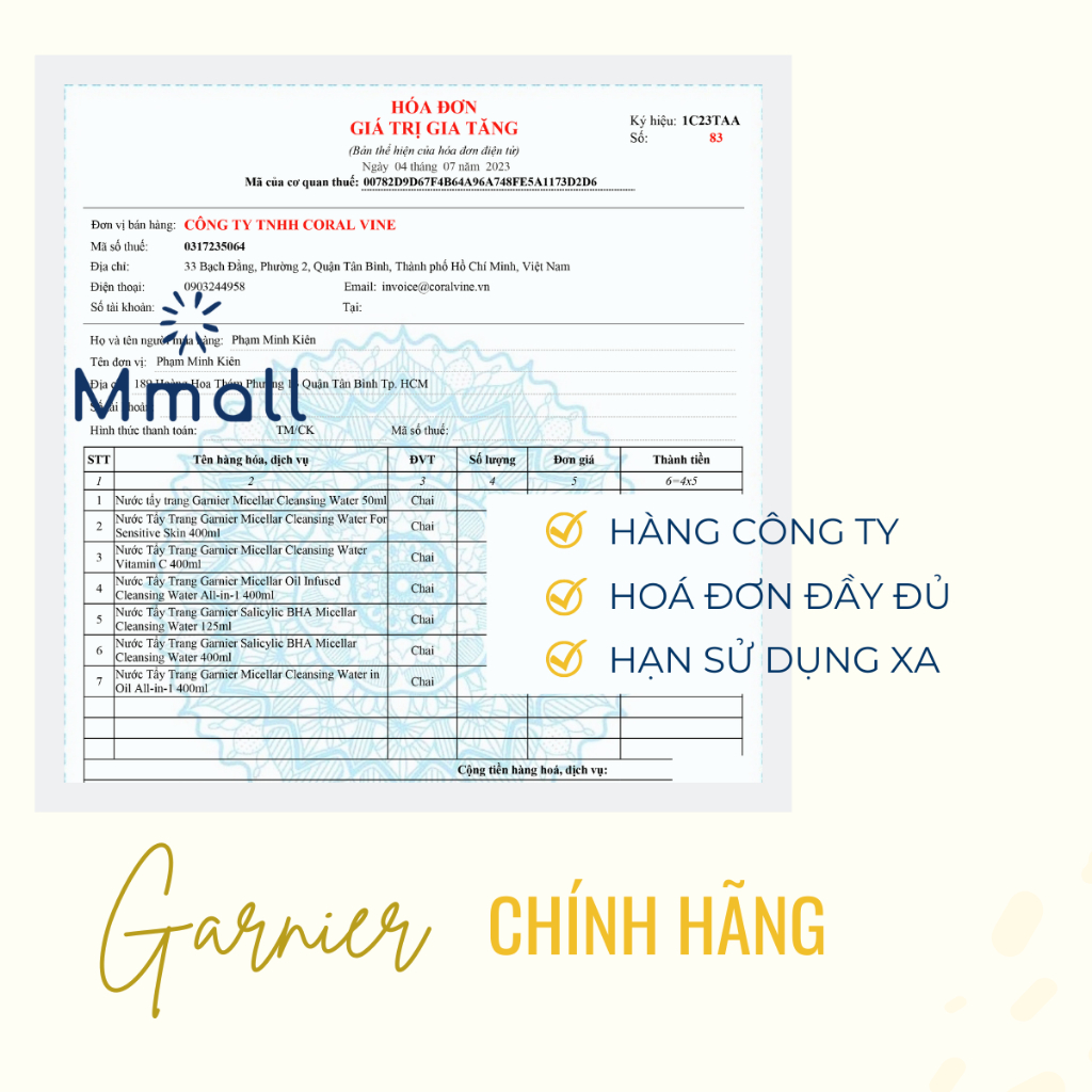 Nước tẩy trang Garnier Micellar Cleansing Water tẩy trang da mặt dịu nhẹ sạch sâu - Garnier vàng, xanh và hồng | Mmall_v