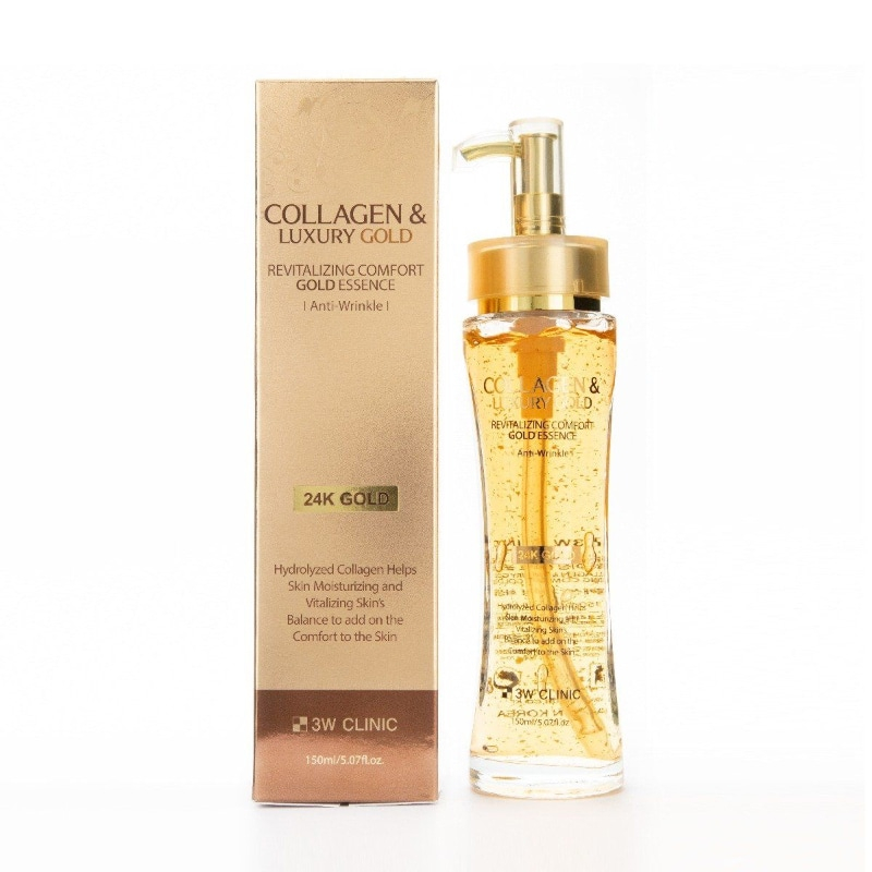 Serum Dưỡng Da Collagen & Luxury Gold Revitalizing Comfort Gold Essence 3W Clinic Hàn Quốc 150ml