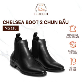 Giày Da Chelsea Boot Cổ Cao Da Sít, đế cao su khâu xuyên gầm - Xưởng Giày Chelsea Boot