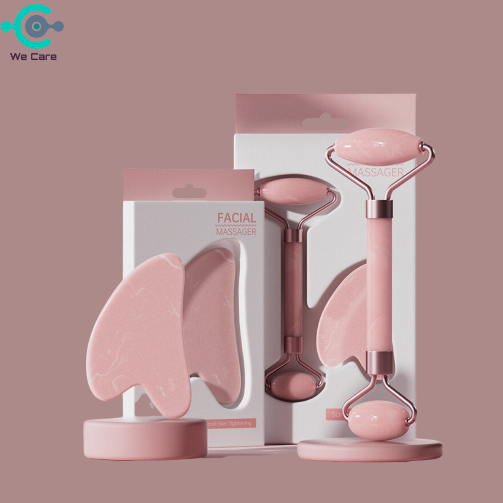 Bộ Sản Phẩm Chăm Sóc Mặt Cao Cấp, Thanh Lăn Massage Da Mặt Giúp Thư Giãn Nâng Cơ, Thon Gọn Cơ Mặt Trê Hóa Làn Da