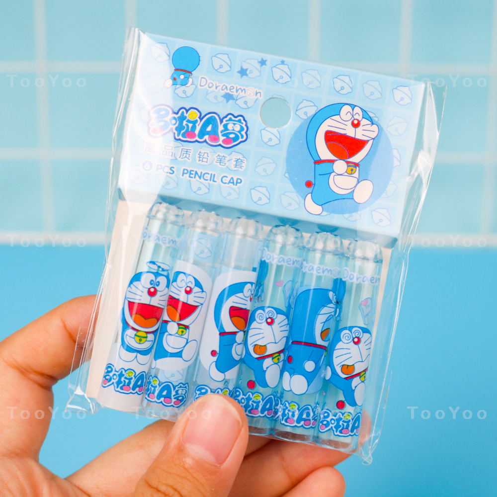 Set 6 cái nắp đậy bút chì hình Doraemon dễ thương cute  TooYoo BK00250