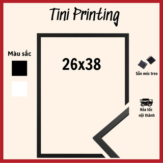 Khung 26x38 bao gồm kính mica cao cấp và ván lót chuyên dùng cho tranh ghép hình