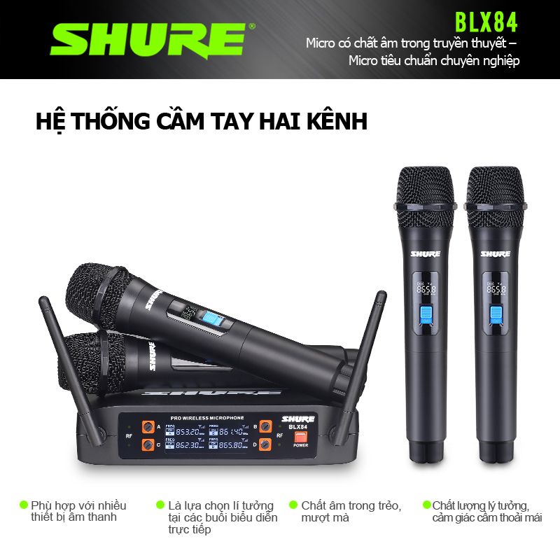 Micro không dây cao cấpBLX84 microphone wireless,micro hát karaoke không dây chống hú