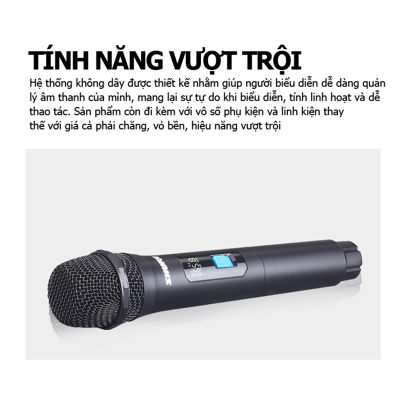 Micro không dây cao cấpBLX84 microphone wireless,micro hát karaoke không dây chống hú