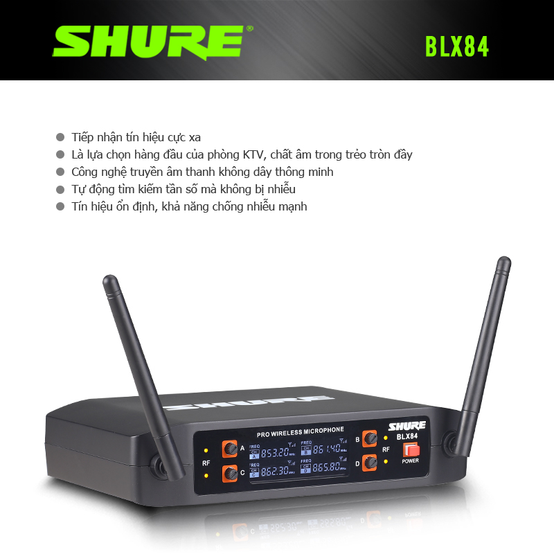 Micro không dây cao cấpBLX84 microphone wireless,micro hát karaoke không dây chống hú