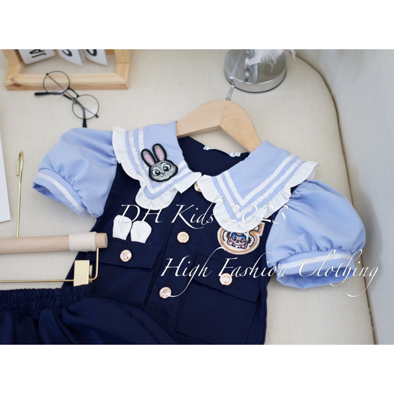 Bộ học sinh thỏ xinh yêu cho bé gái