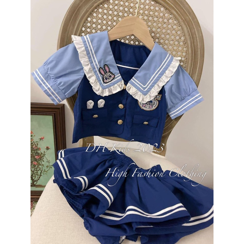 Bộ học sinh thỏ xinh yêu cho bé gái