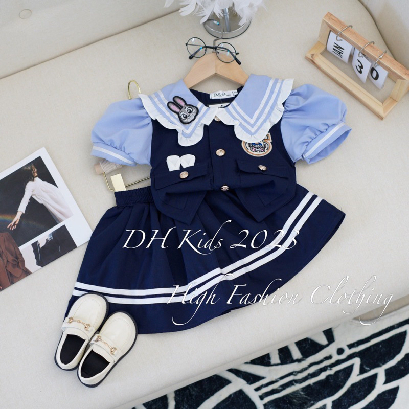 Bộ học sinh thỏ xinh yêu cho bé gái