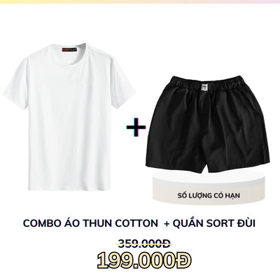 Set áo thun trơn cotton trắng 9021 kèm quần short đùi nam kate 4071 trẻ trung LADOS-7106 form đẹp, mặc nhà đi chơi