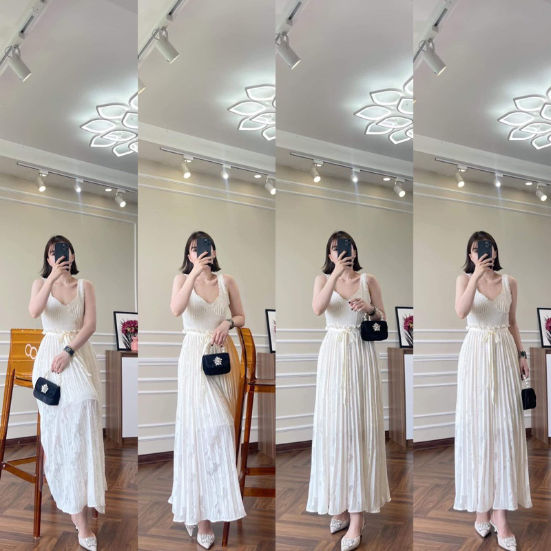 váy hoa ép ly ( có hình thật) size M L from nhỏ ngực 80-90