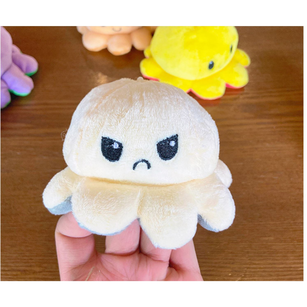 Móc Khóa Bạch Tuột Nhồi Bông Lật Mặt Thay Đổi Cảm Xúc Dễ Thương Thích Hợp Treo Túi Xách, Cặp, Móc Khoá Xe Máy, Chìa Khoá