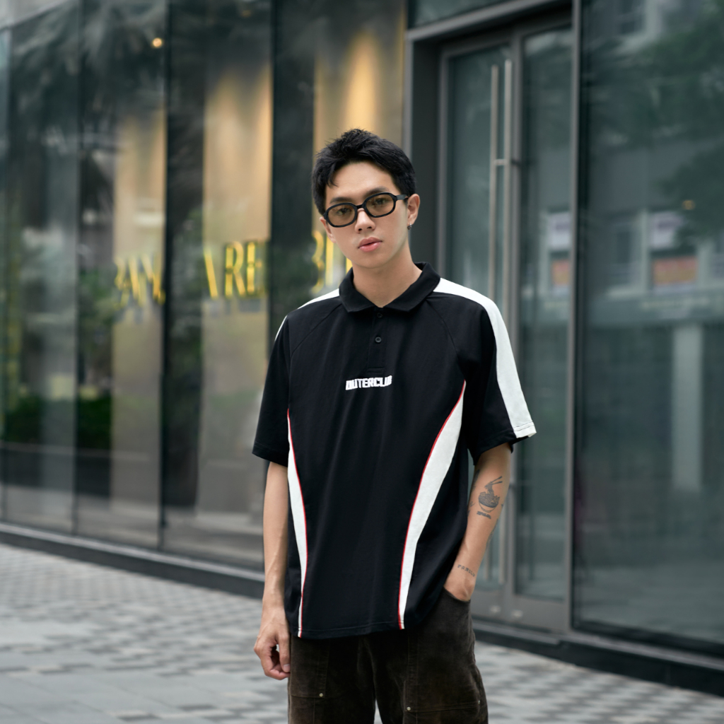 Áo Polo phối tay sọc thân local brand nam nữ unisex Outerity Streaky