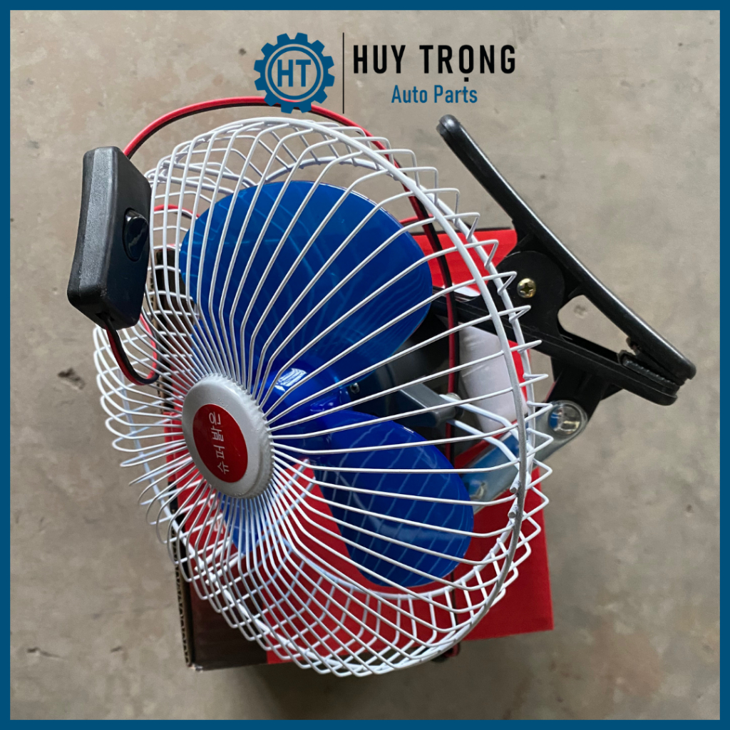 Quạt kẹp trên ô tô xe tải 12v 24v 8 inch 20cm