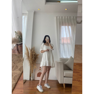Đầm Babydoll Cổ Vuông Tay Phồng Xã Hàng - Jancaroshop