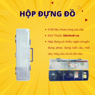 Mua 2 tặng 10 lưỡi câu  Hộp đựng đồ câu cá nhiều ngăn 50cm