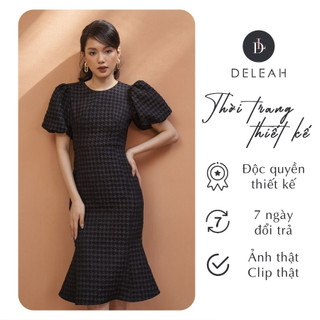 De Leah - Đầm Ôm Midi Đuôi Cá Tay Bồng - Thời trang thiết kế