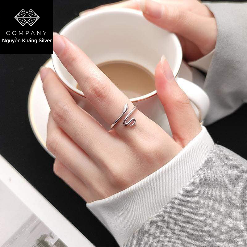 Nhẫn bạc cho nữ họa tiết hình con rắn