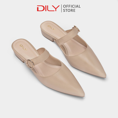 Guốc sục nữ DILY mũi nhọn basic thanh lịch, dép guốc sục đế vuông thời trang cao 2.5cm AA0426