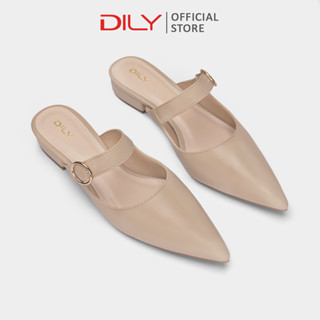 Guốc sục nữ DILY mũi nhọn basic thanh lịch, dép guốc sục đế vuông thời trang cao 2.5cm AA0426