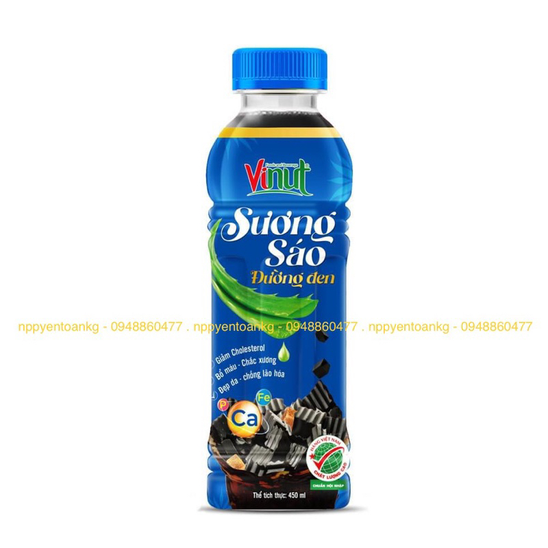 Lốc 6 chai Sương sáo đường đen Vinut chai 450ml