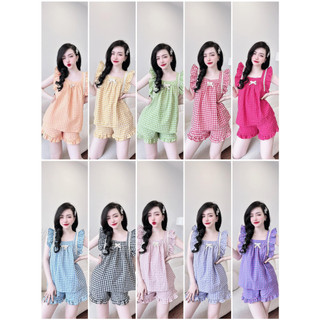 Đồ bộ mặc nhà cánh tiên bèo kèm quần short , đồ bộ cho nữ cánh tiên