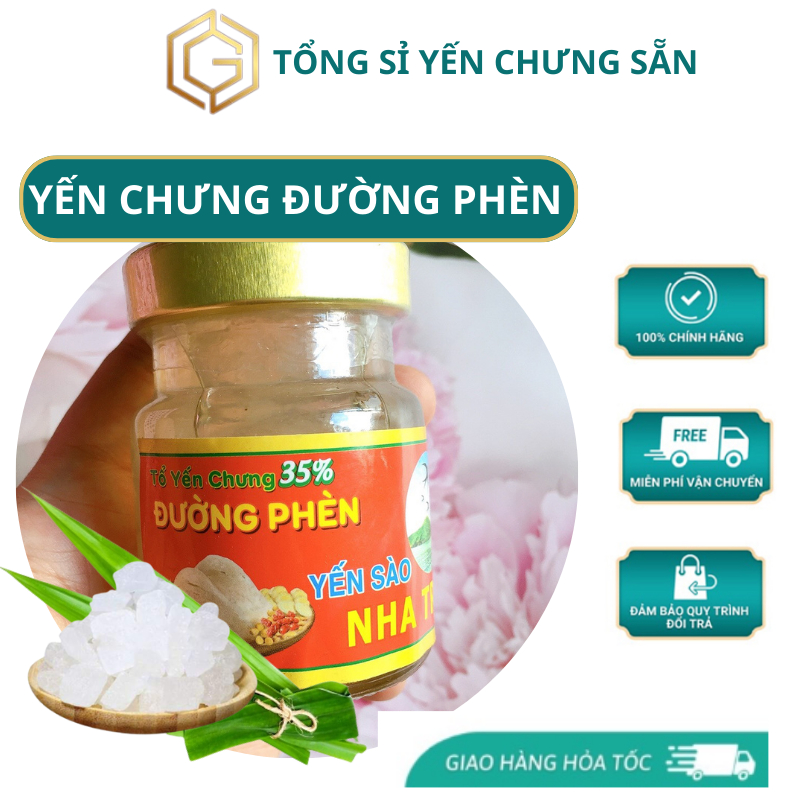Yến chưng đường phèn Nha Trang, 35% yến, không chất bảo quản, yến đặc, thơm ngon