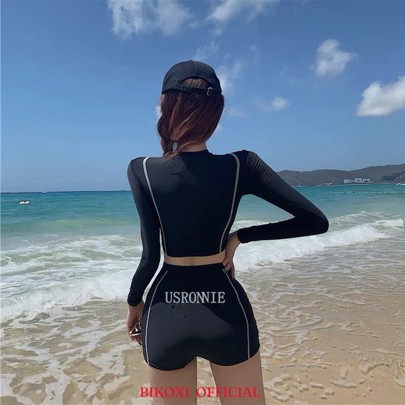 Bộ Đồ Bơi Nữ Bikoxi Tay Dài Dáng Thể Thao Ôm Body