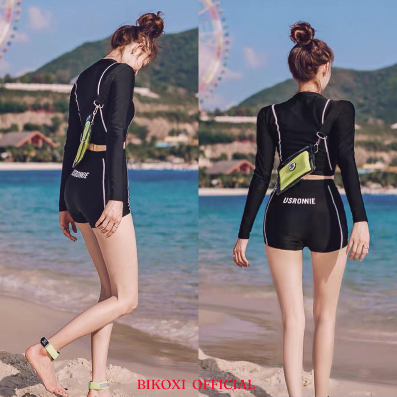 Bộ Đồ Bơi Nữ Bikoxi Tay Dài Dáng Thể Thao Ôm Body