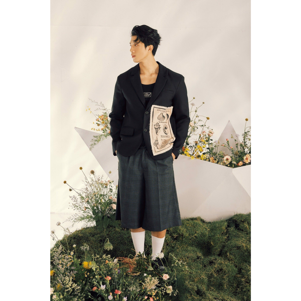 BLANKESPACE Áo Blazer Shelcol Blazer Vải Cotton Thời Trang Nam Nữ Unisex