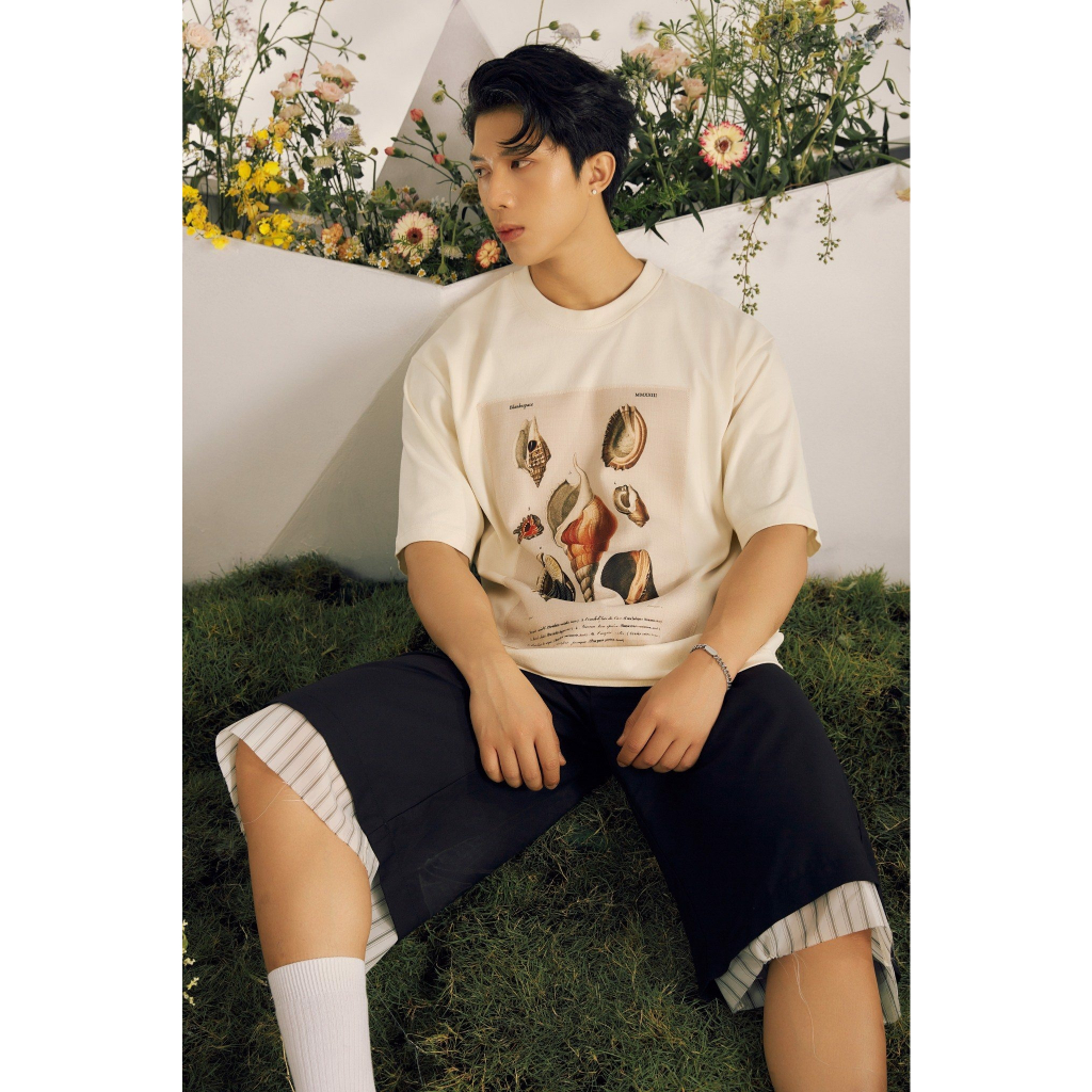 BLANKESPACE Áo Thun Tay Ngắn Snail Tee Vải Cotton Thời Trang Nam Nữ Unisex