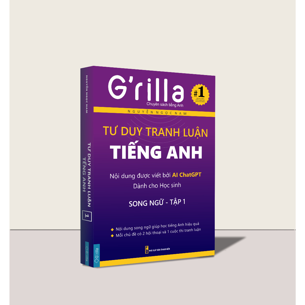 Sách Tư duy tranh luận tiếng Anh tập 1 GRILLA, kèm App miễn phí trọn đời