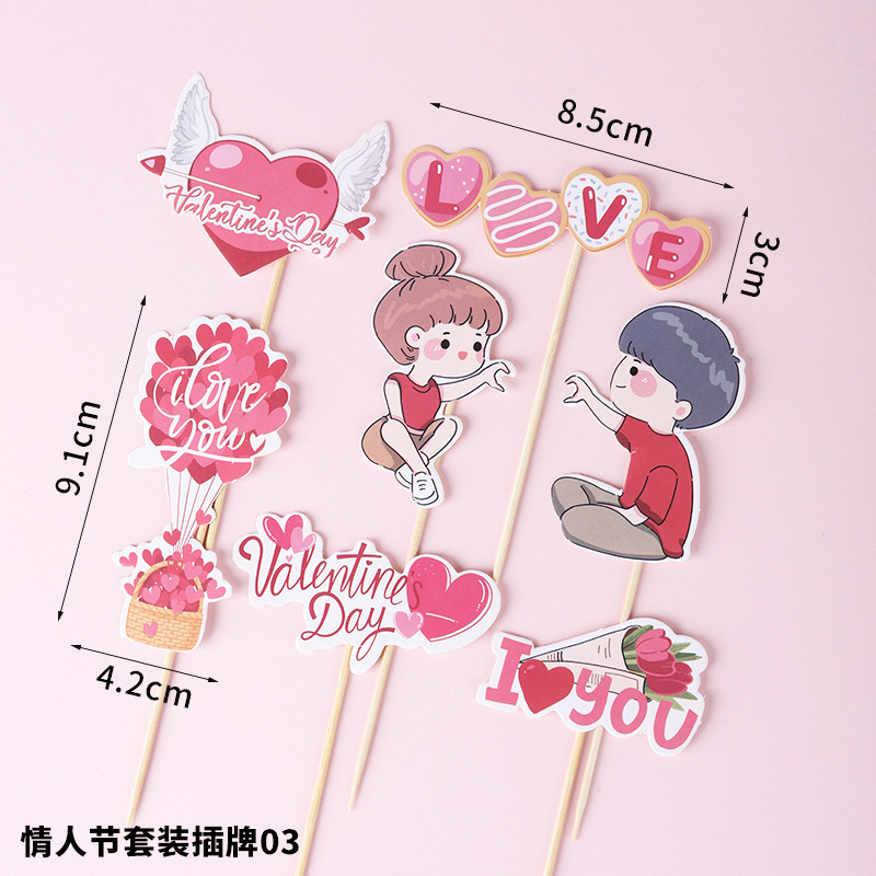 - Que cắm BE MY LOVE -Trang trí bánh sinh nhật bánh kem