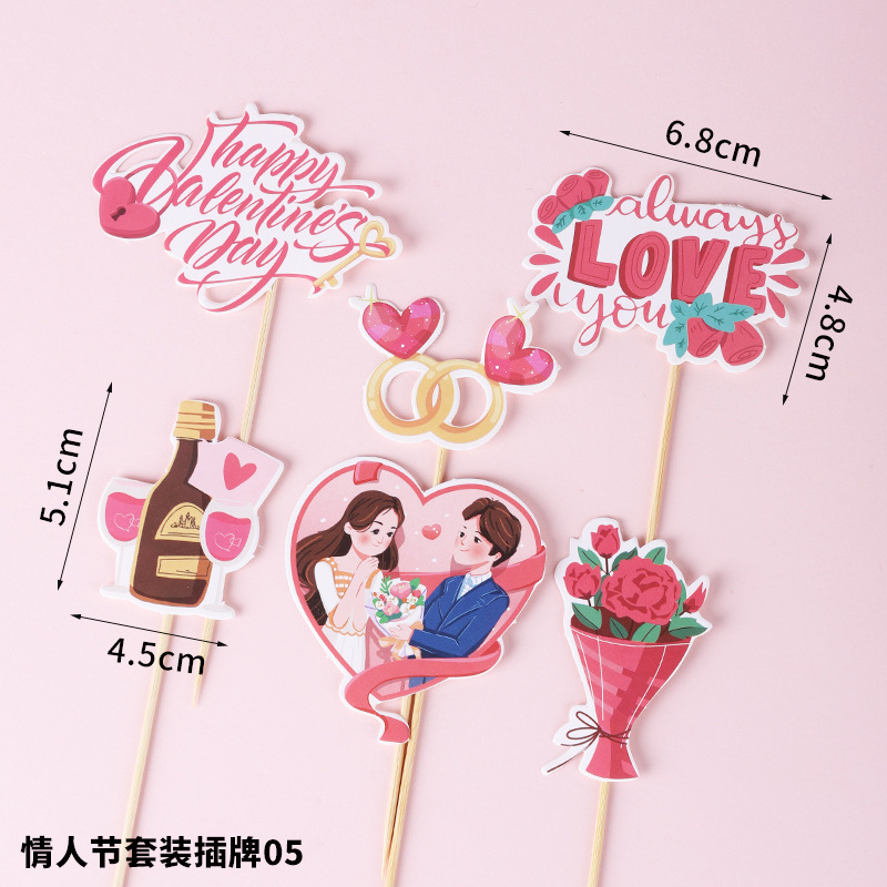 - Que cắm BE MY LOVE -Trang trí bánh sinh nhật bánh kem