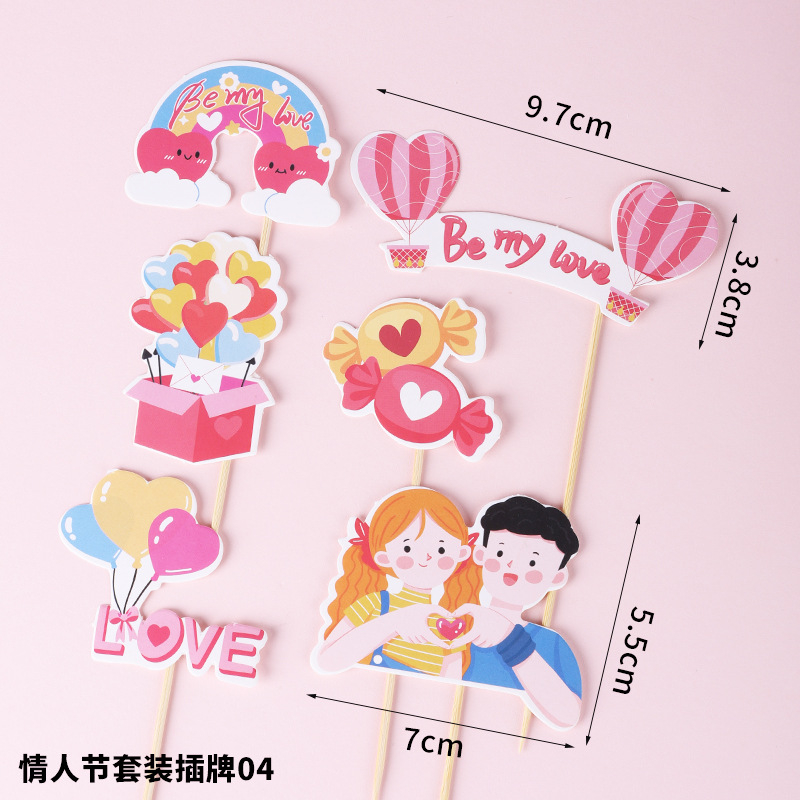 - Que cắm BE MY LOVE -Trang trí bánh sinh nhật bánh kem