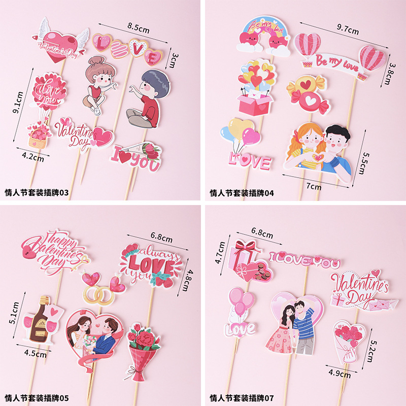 - Que cắm BE MY LOVE -Trang trí bánh sinh nhật bánh kem