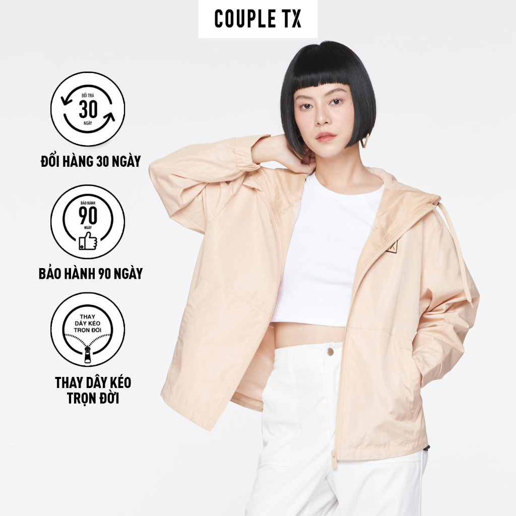 Áo khoác dù nữ Couple TX in Emboss trượt nước WOP 2038