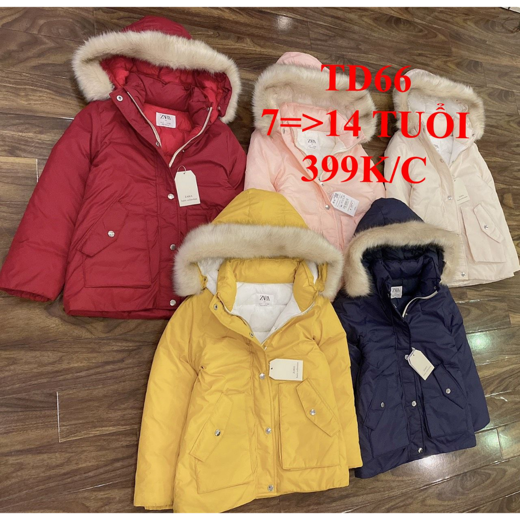* Mã TD66: Áo phao Zara dáng dài hàng VNXK siêu hot dáng parka chất phao mềm