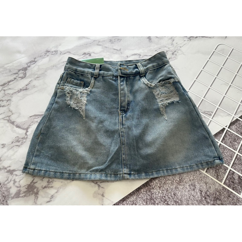 CHÂN VÁY JEANS RÁCH 2 BÊN SIÊU HOT #686