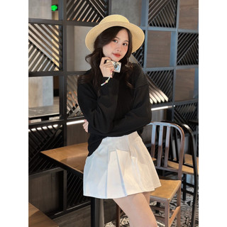 [RÁCH STORE] Áo thun nón tay dài - 0161 - trơn - 2 nút