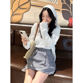Áo thun nón tay dài - 0161 - trơn - 2 nút