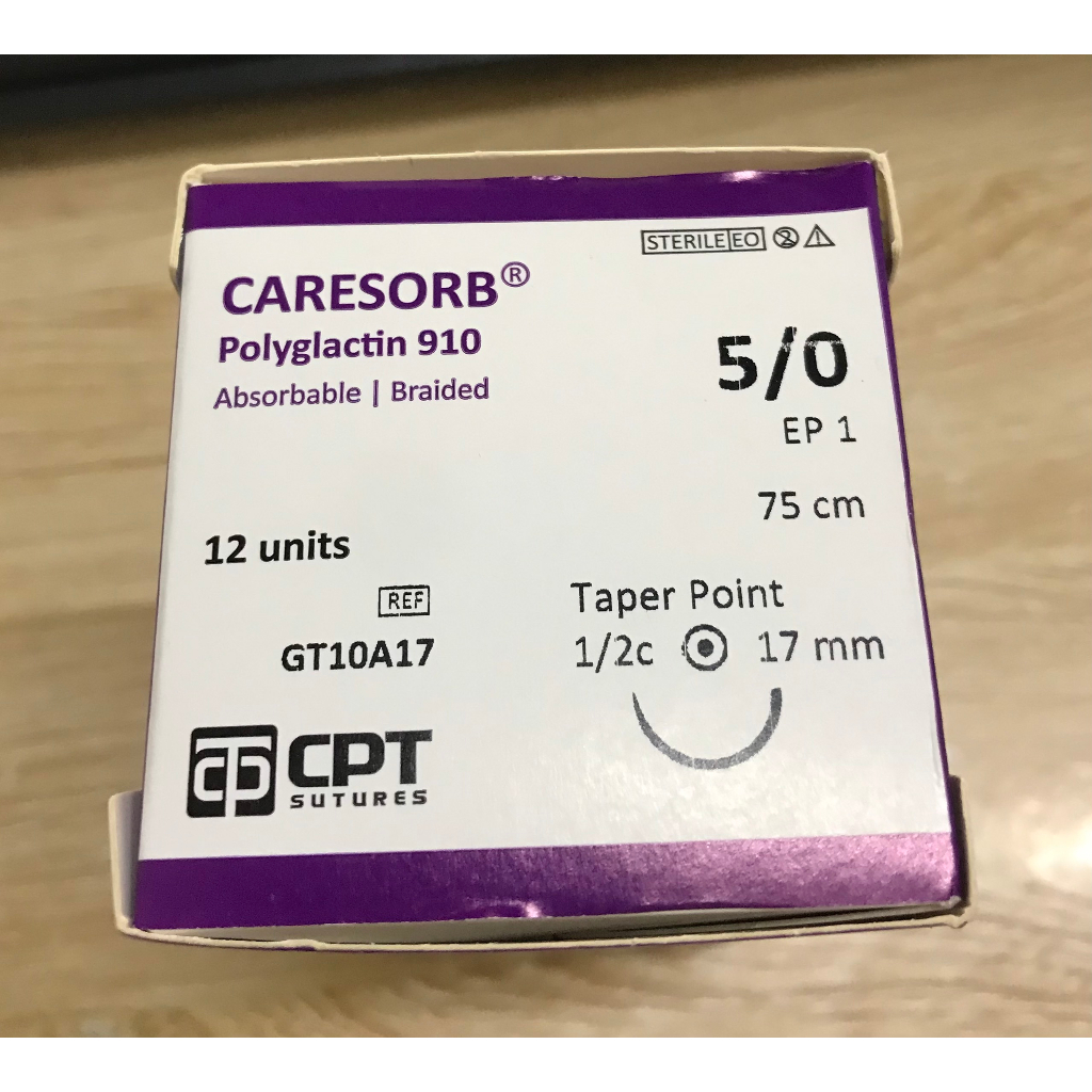 CHỈ PHẪU THUẬT TỰ TIÊU CPT CARESORB® POLYGLACTIN 910 số 5/0 - GT10A17